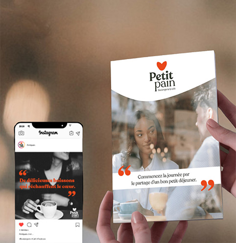 flyers et post Instagram Petit Pain par éclosion créative studio de design